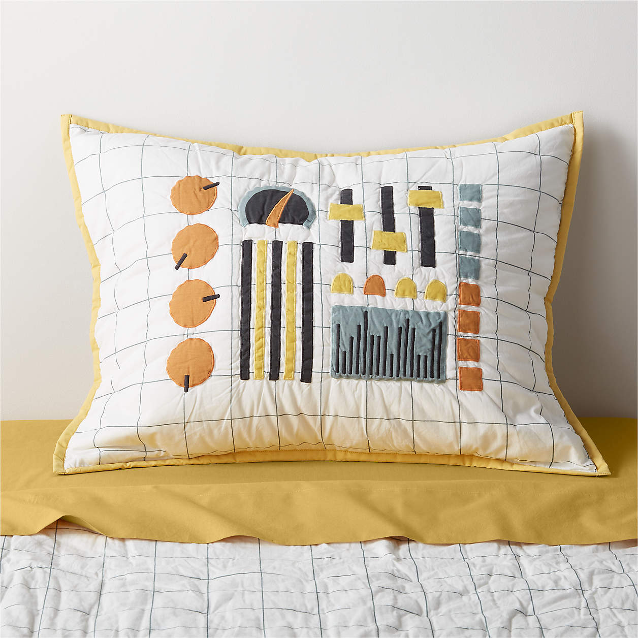 Modern Robot Organic Cotton Kids Pillow Sham + Reviews Crate & Kids