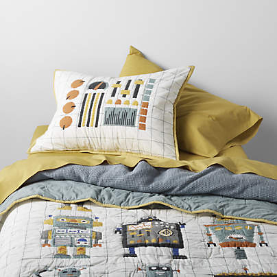 Modern Robot Organic Cotton Kids Twin Quilt