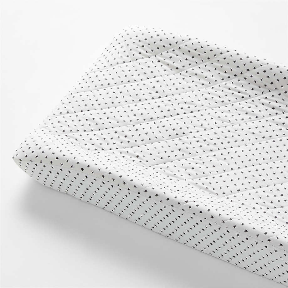 Modern Star Organic Brushed Cotton Black and White Baby Changing Pad