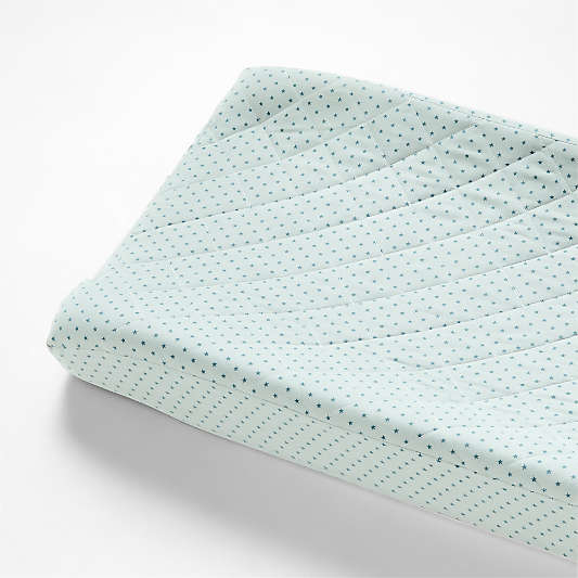 Modern Star Organic Brushed Cotton Blue Baby Changing Pad Cover