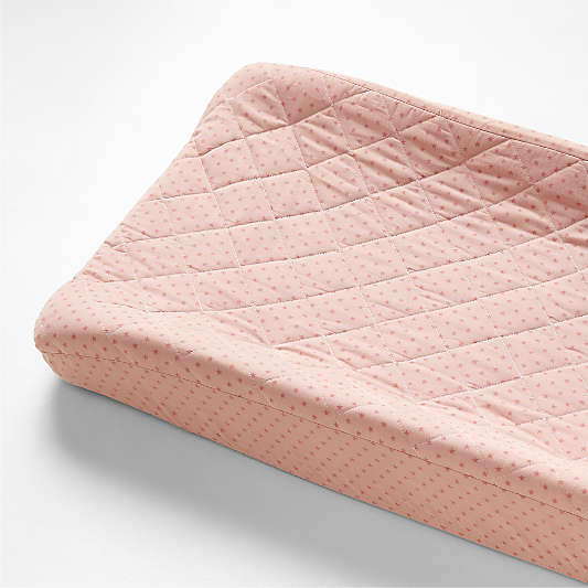 Modern Star Organic Brushed Cotton Pink Baby Changing Pad Cover