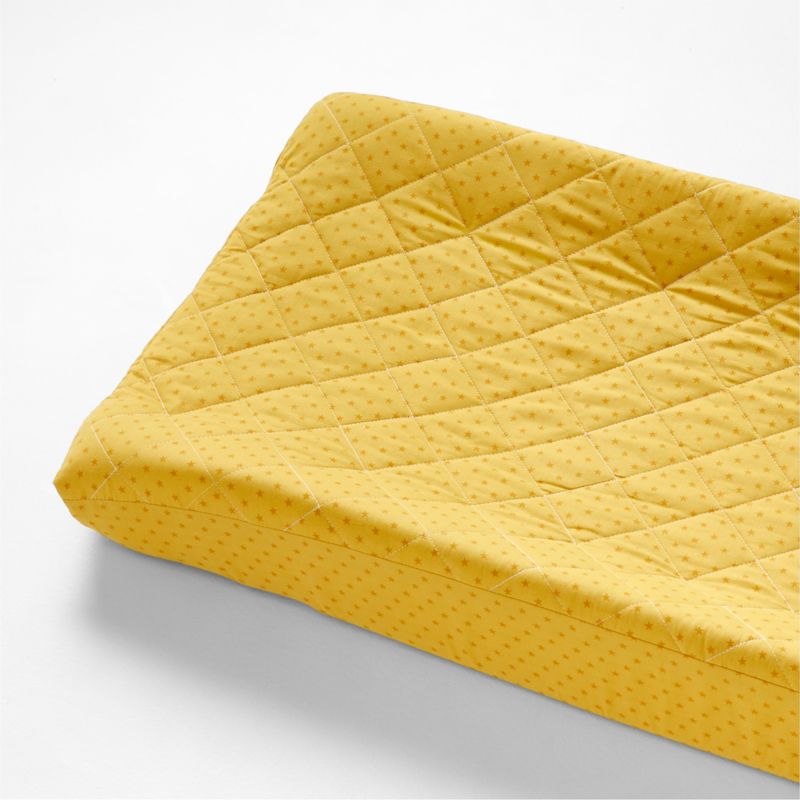 Modern Star Organic Brushed Cotton Yellow Baby Changing Pad Cover - image 0 of 3