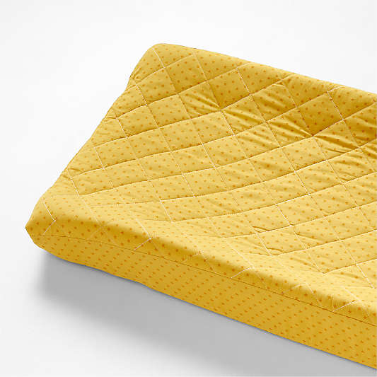 Modern Star Organic Brushed Cotton Yellow Baby Changing Pad Cover