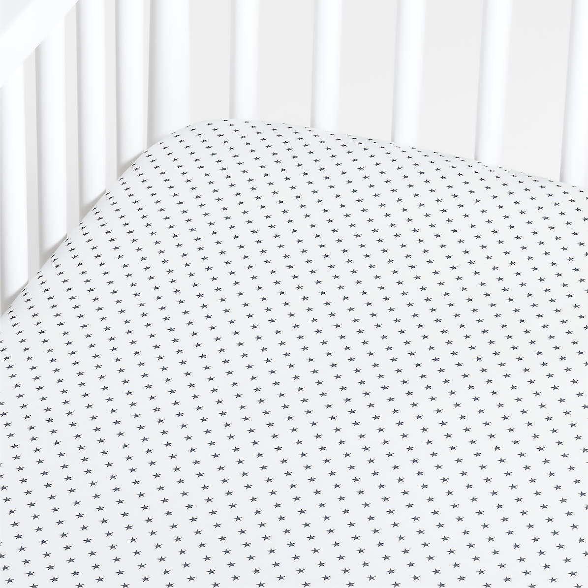 Black and white fitted crib sales sheet