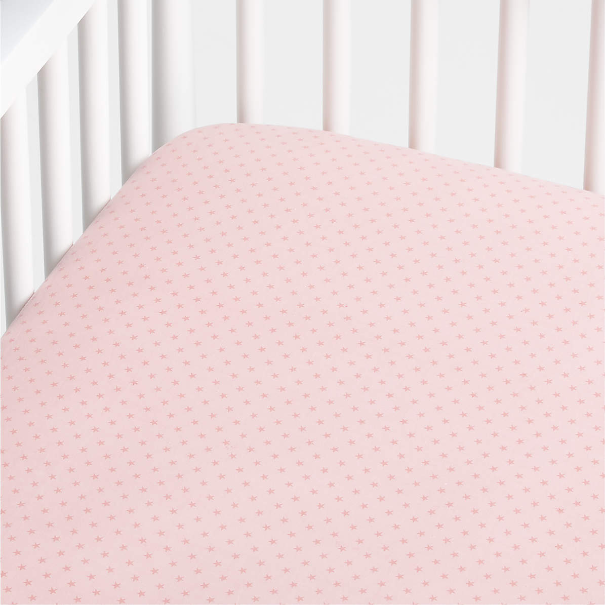 Caius Datum Teken een foto Modern Star Organic Brushed Cotton Pink Baby Crib Fitted Sheet + Reviews |  Crate & Kids