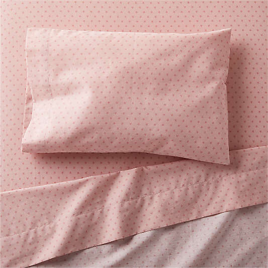 Modern Star Organic Brushed Cotton Pink Toddler Sheet Set