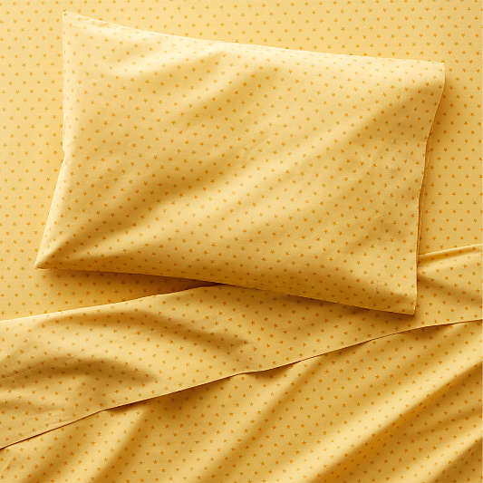 Modern Star Organic Brushed Cotton Yellow Toddler Sheet Set