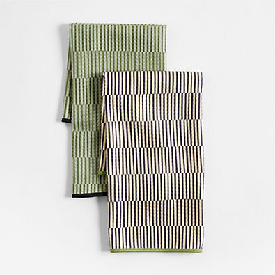 View Modern Stripe Recycled Dish Towels, Set of 2 details