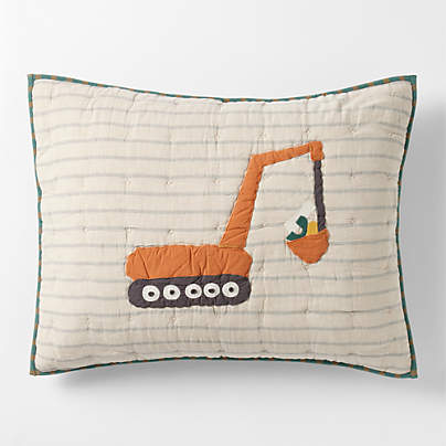 Modern Trucks Organic Cotton Kids Pillow Sham