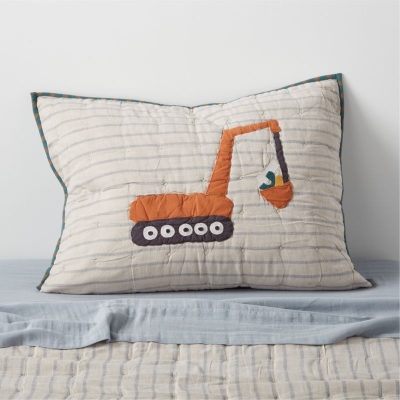 Modern Trucks Organic Cotton Kids Pillow Sham