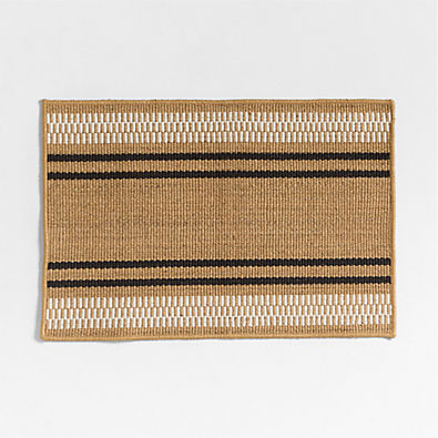 View Modern Woven Stripe Indoor/Outdoor Doormat 24"x36" details