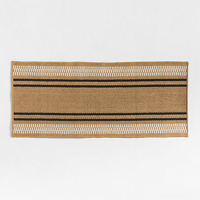 View Modern Woven Stripe Indoor/Outdoor Doormat 24"x57" details