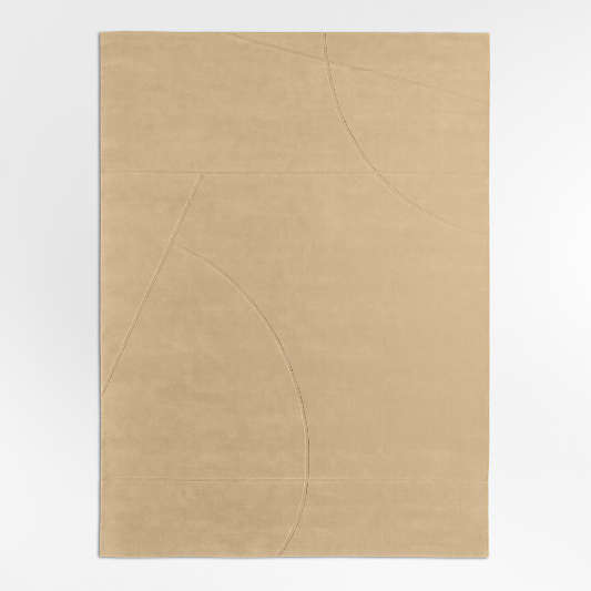 Modena Wool Handwoven Beige Area Rug 8'x10'