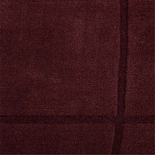 Modena Wool Handwoven Burgundy Rug Swatch 12"x18"