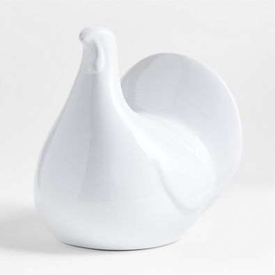 View Modern White Ceramic Thanksgiving Turkey Sculpture details