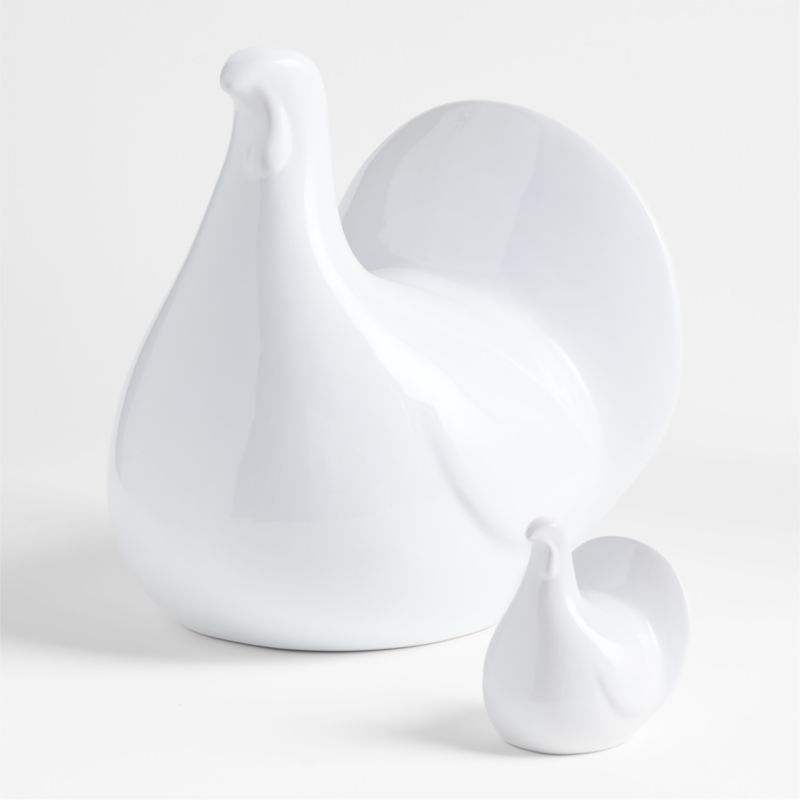 Modern White Ceramic Thanksgiving Baby Turkey Sculpture - image 1 of 7