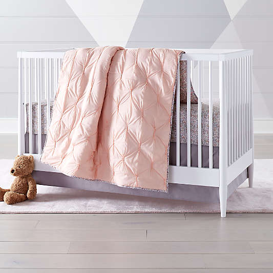 Chic Pink Floral Baby Quilt