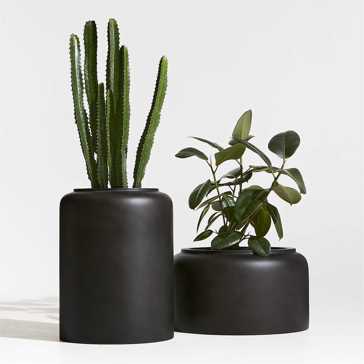 Modern Crock Black Planters | Crate & Barrel Canada