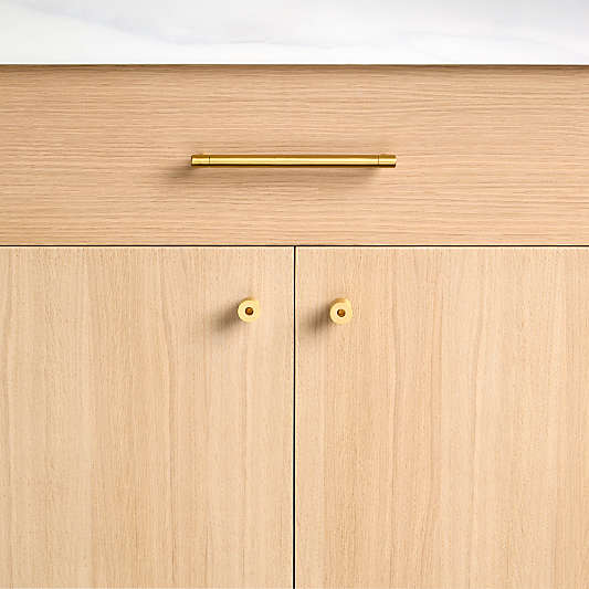 Modern 5" Flat-End Brushed Brass Cabinet Drawer Bar Pull