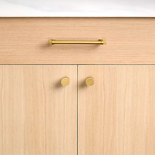 Modern Fluted Brushed Brass Cabinet Drawer Bar Pulls
