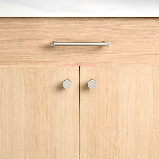 Modern Fluted Brushed Nickel Cabinet Drawer Bar Pulls