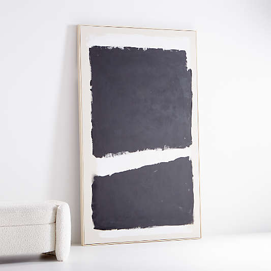 "Dark Modern Moment" 49"x81" Hand-Painted Raw Canvas Framed Wall Art