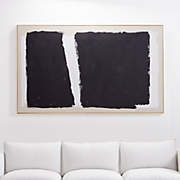 "Good Things" Framed White & Black Abstract Hand-Painted Wall Art 50"x60"