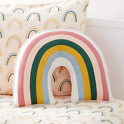Modern Rainbow Kids Throw Pillow