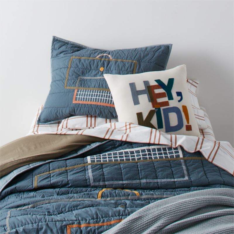 Modern Soccer Embroidered Hand-Quilted Organic Cotton Kids Pillow Sham - image 5 of 10