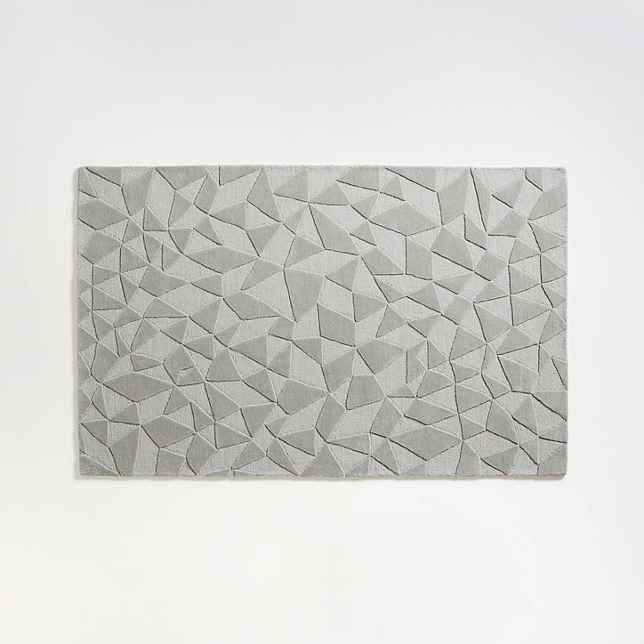 Textured Grey Geometric Rug 8x10 + Reviews Crate & Kids