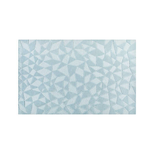 Textured Blue Geometric Rug 4x6