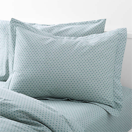 Modern Star Kids Organic Brushed Cotton Blue Pillow Sham