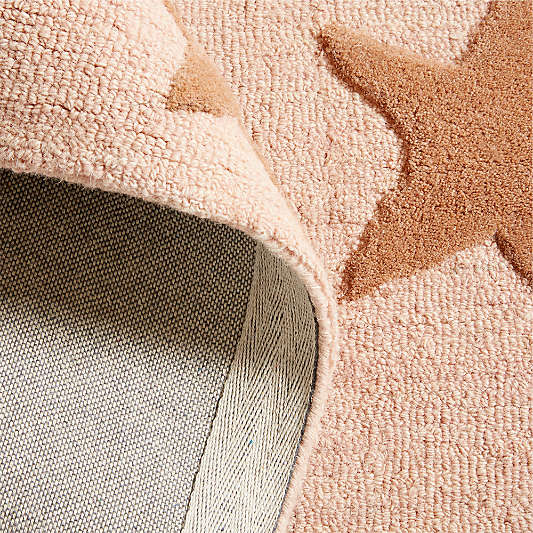 Modern Star Wool Elegant Pink Kids 12"x18" Rug Swatch