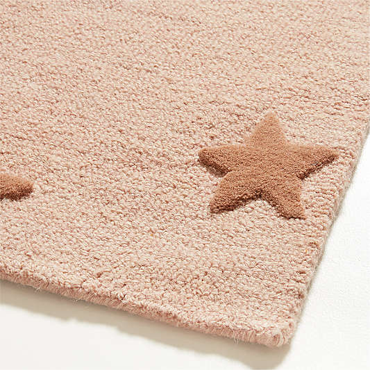 Modern Star Wool Elegant Pink Kids 12"x18" Rug Swatch