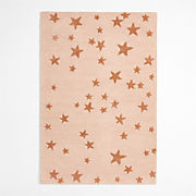 Modern Star Wool Elegant Pink Kids Area Rug 5'x8'