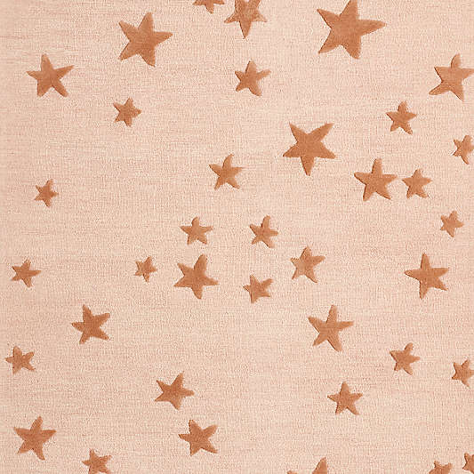 Modern Star Wool Elegant Pink Kids Area Rug 5'x8'