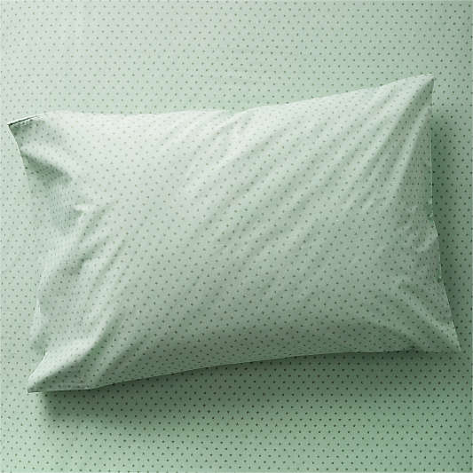 Modern Star Kids Organic Brushed Cotton Green Pillowcase