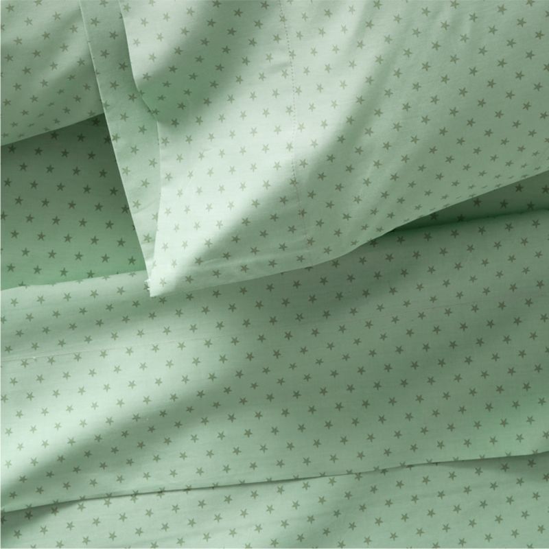 Modern Star Kids Organic Brushed Cotton Green Full Sheet Set - image 8 of 14