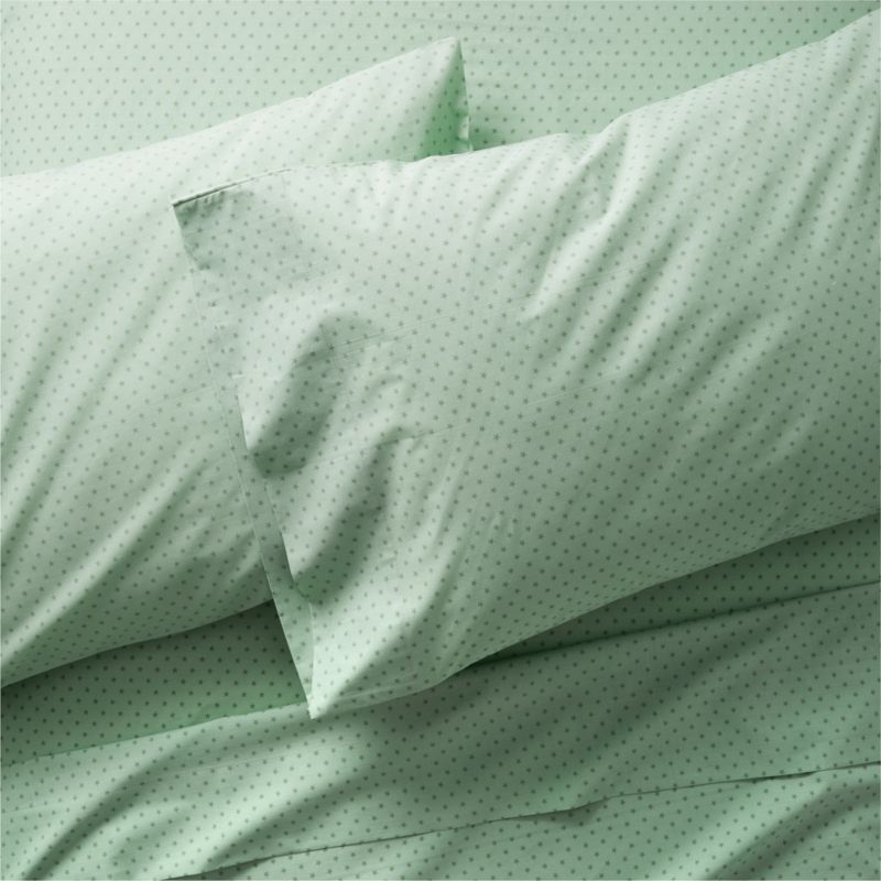 Modern Star Kids Organic Brushed Cotton Green Full Sheet Set - image 0 of 14