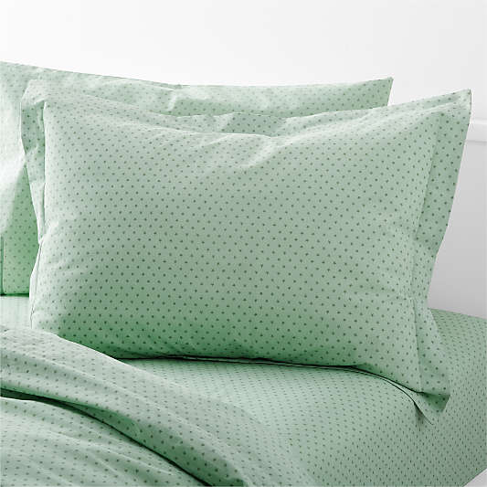 Modern Star Kids Organic Brushed Cotton Green Pillow Sham