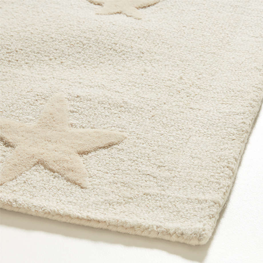 Modern Star Wool Pampas Ivory Kids Area Rug Swatch | Crate & Kids