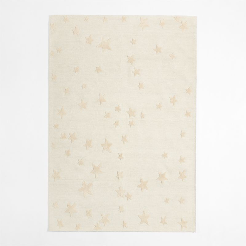 Modern Star Wool Pampas Ivory Kids Area Rug 5x8