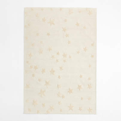 Modern Star Wool Pampas Ivory Kids Area Rug 6'x9'