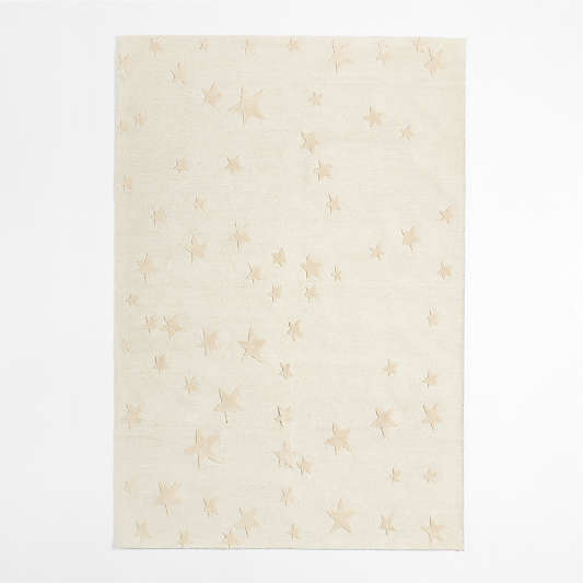 Modern Star Wool Pampas Ivory Kids Area Rug 6'x9'