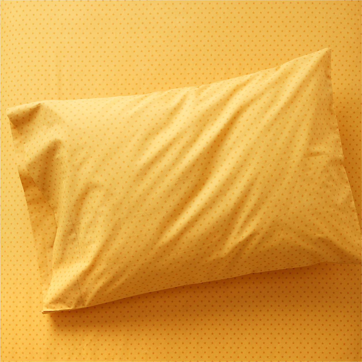 Modern Star Kids Organic Brushed Cotton Yellow Pillowcase Crate & Kids