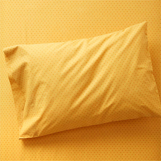 Modern Star Kids Organic Brushed Cotton Yellow Pillowcase