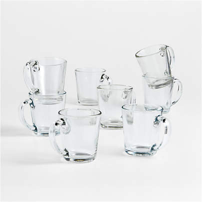 Moderno 13.5-oz. Clear Coffee Mugs, Set of 8
