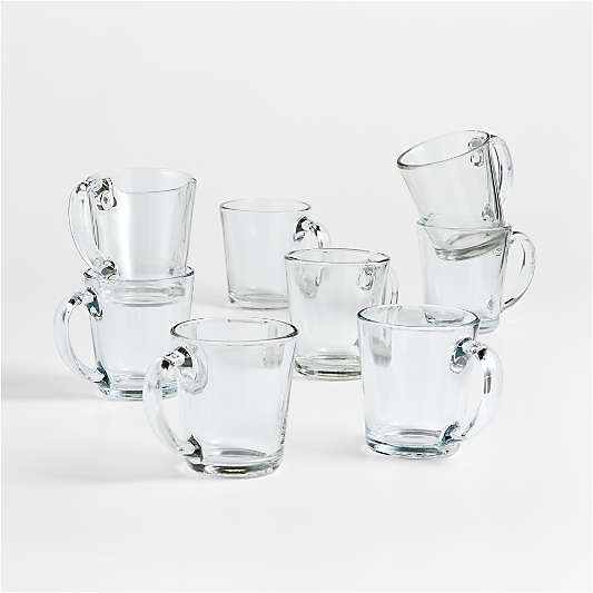 Moderno 13.5-oz. Clear Coffee Mugs, Set of 8