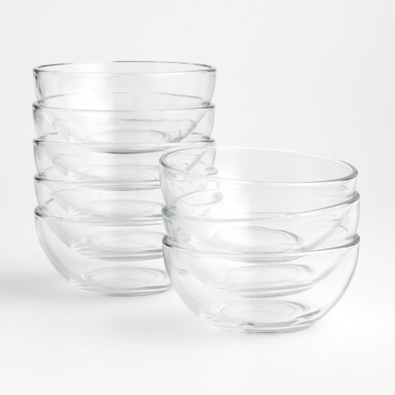 Set of Two, Vintage Clear Glass Pebble Bottom Mixing Bowls Collectible Mid  Century Kitchenware 