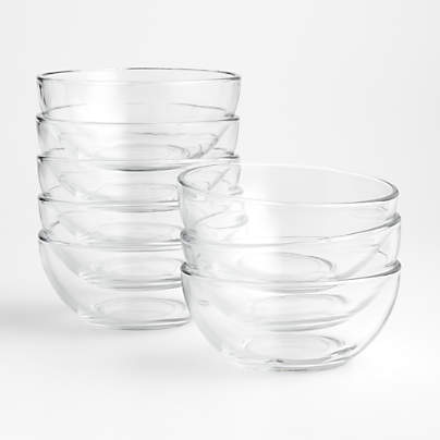 Moderno Glass Bowls, Set of 8